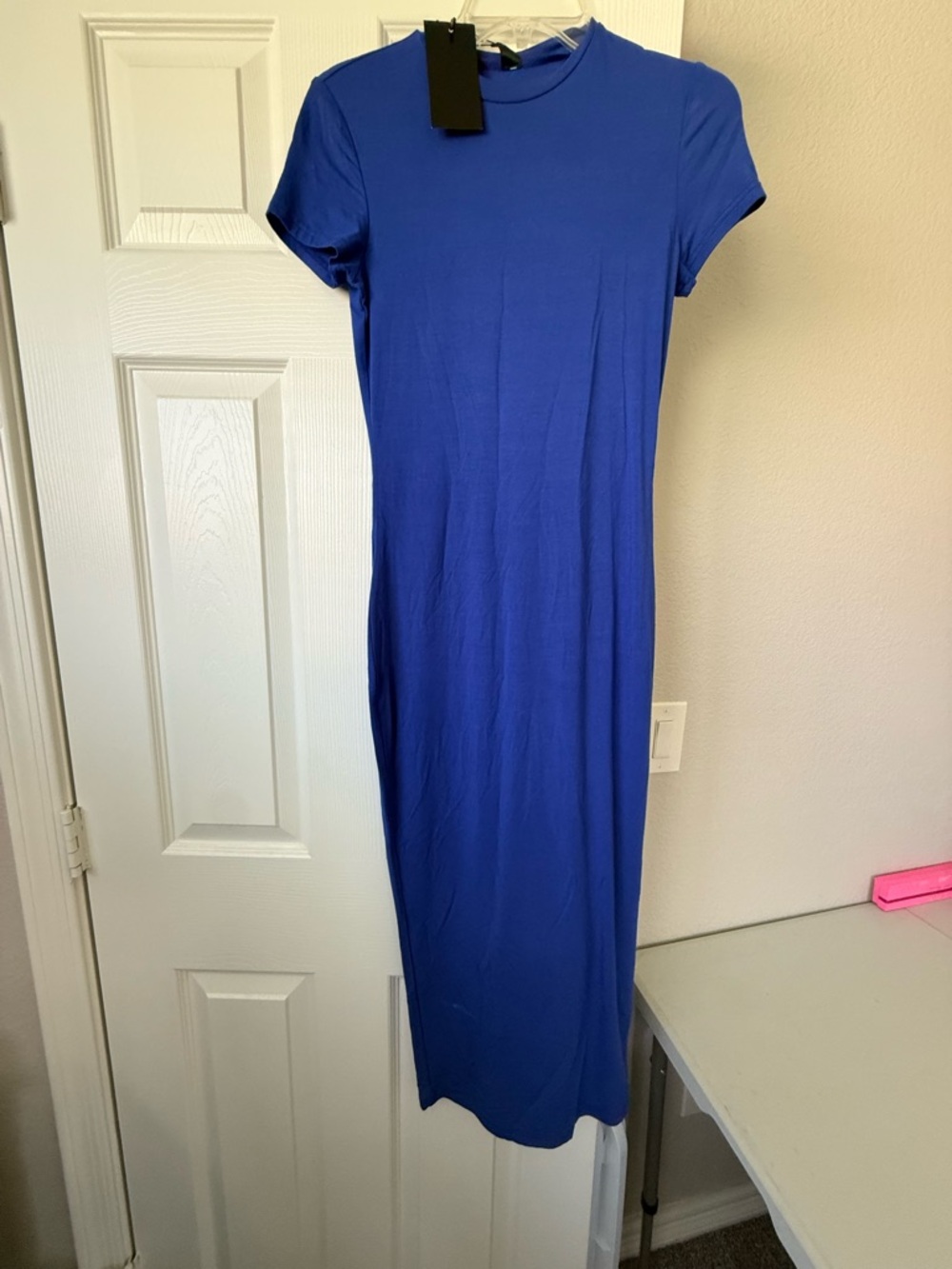 SHEIN Short Sleeve Maxi Dress in Royal Blue